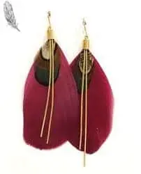 pendientes plumas plata
